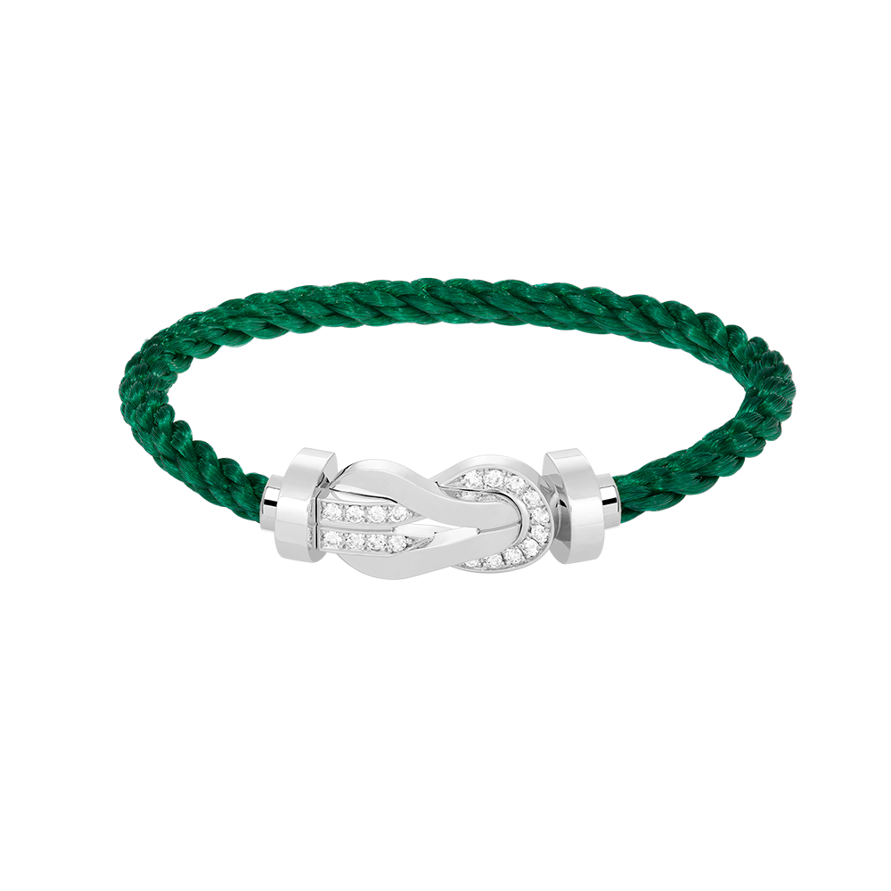 [⭐Aura]CHANCE LARGE 8 FIGURE BUCKLE HALF DIAMOND BRACELET SILVER