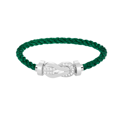 [⭐Aura]CHANCE LARGE 8 FIGURE BUCKLE HALF DIAMOND BRACELET SILVER