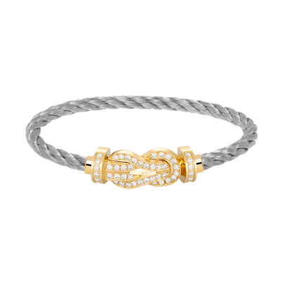 [⭐Aura]CHANCE LARGE 8 FIGURE BUCKLE FULLDIAMOND BRACELET GOLD