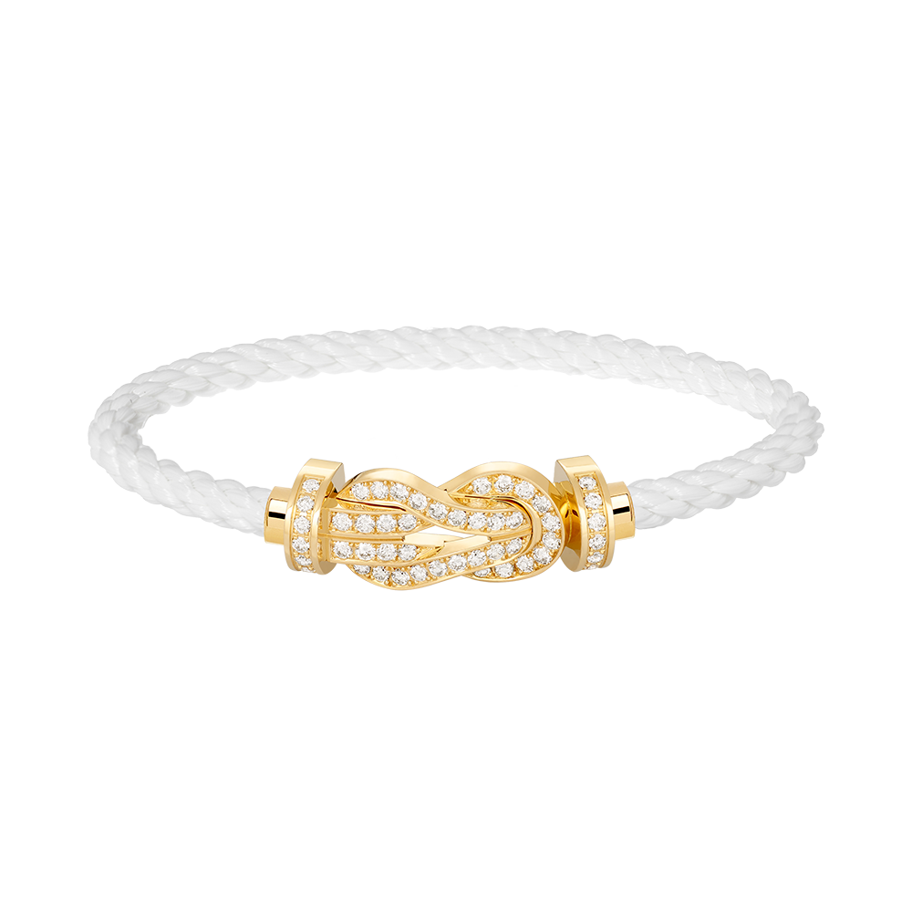 [⭐Aura]CHANCE LARGE 8 FIGURE BUCKLE FULLDIAMOND BRACELET GOLD