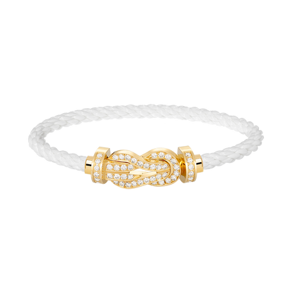 [⭐Aura]CHANCE LARGE 8 FIGURE BUCKLE FULLDIAMOND BRACELET GOLD