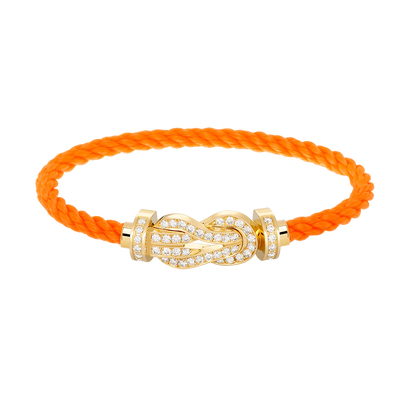 [⭐Aura]CHANCE LARGE 8 FIGURE BUCKLE FULLDIAMOND BRACELET GOLD