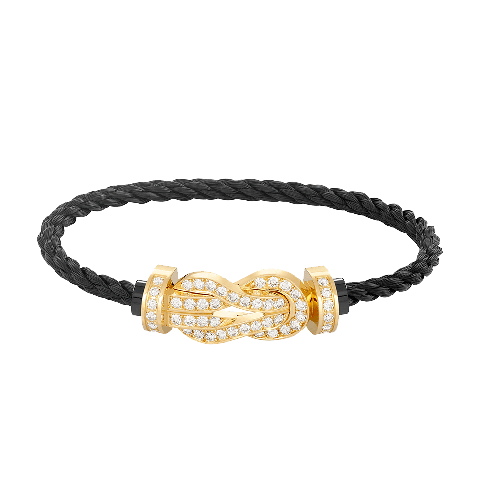 [⭐Aura]CHANCE LARGE 8 FIGURE BUCKLE FULLDIAMOND BRACELET GOLD