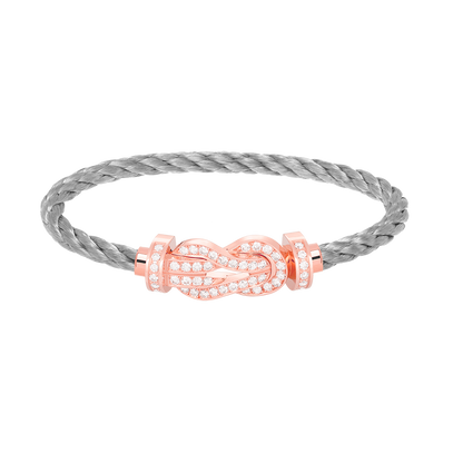[⭐Aura]CHANCE LARGE 8 FIGURE BUCKLE FULL DIAMOND BRACELET ROSE GOLD