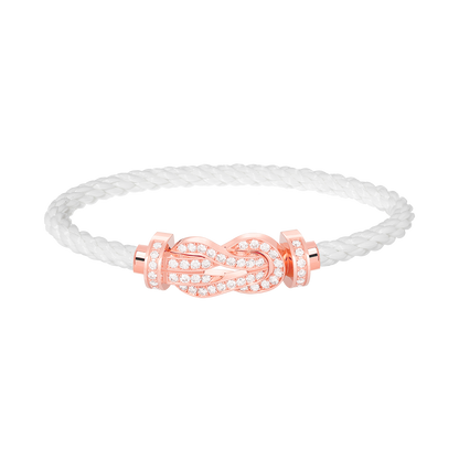 [⭐Aura]CHANCE LARGE 8 FIGURE BUCKLE FULL DIAMOND BRACELET ROSE GOLD