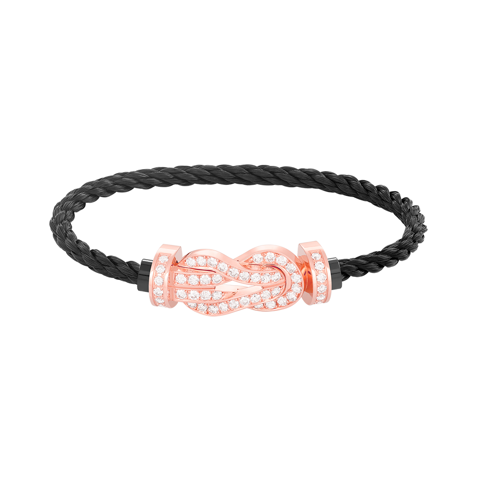 [⭐Aura]CHANCE LARGE 8 FIGURE BUCKLE FULL DIAMOND BRACELET ROSE GOLD