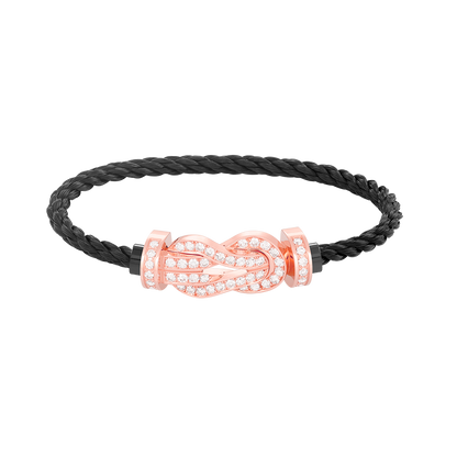 [⭐Aura]CHANCE LARGE 8 FIGURE BUCKLE FULL DIAMOND BRACELET ROSE GOLD