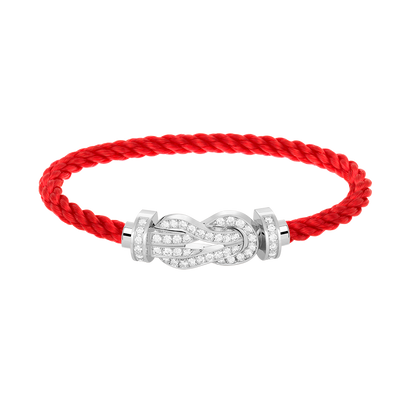 [⭐Aura]CHANCE LARGE 8 FIGURE BUCKLE FULL DIAMOND BRACELET SILVER