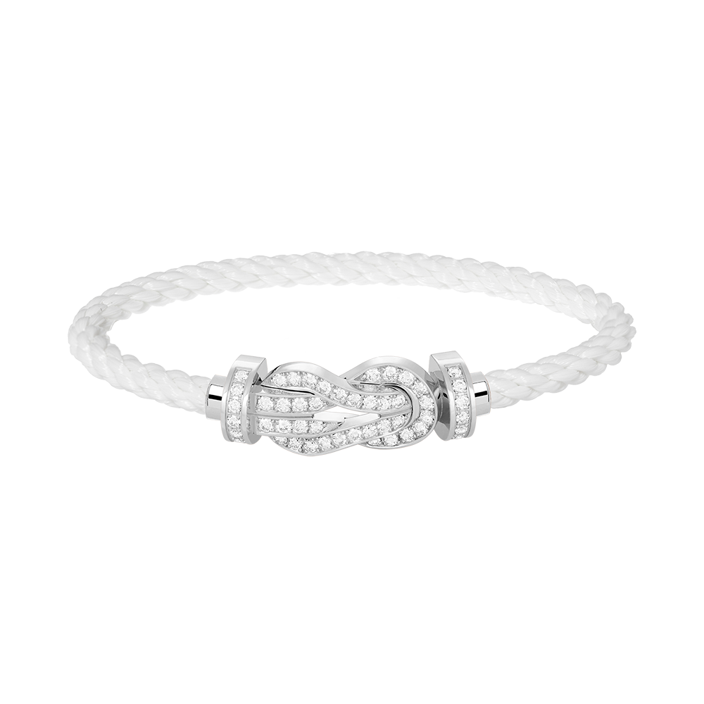 [⭐Aura]CHANCE LARGE 8 FIGURE BUCKLE FULL DIAMOND BRACELET SILVER