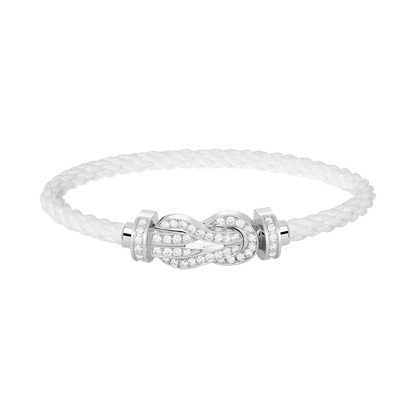[⭐Aura]CHANCE LARGE 8 FIGURE BUCKLE FULL DIAMOND BRACELET SILVER