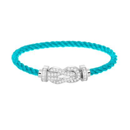 [⭐Aura]CHANCE LARGE 8 FIGURE BUCKLE FULL DIAMOND BRACELET SILVER