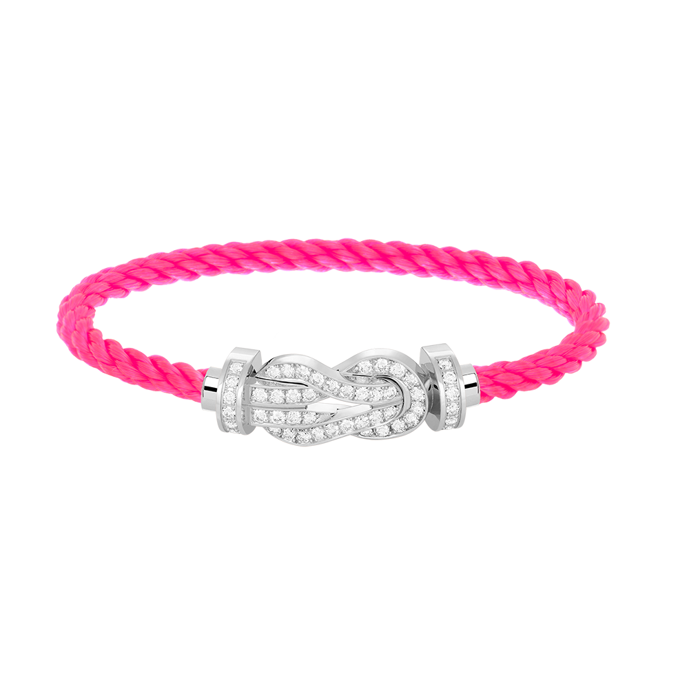 [⭐Aura]CHANCE LARGE 8 FIGURE BUCKLE FULL DIAMOND BRACELET SILVER