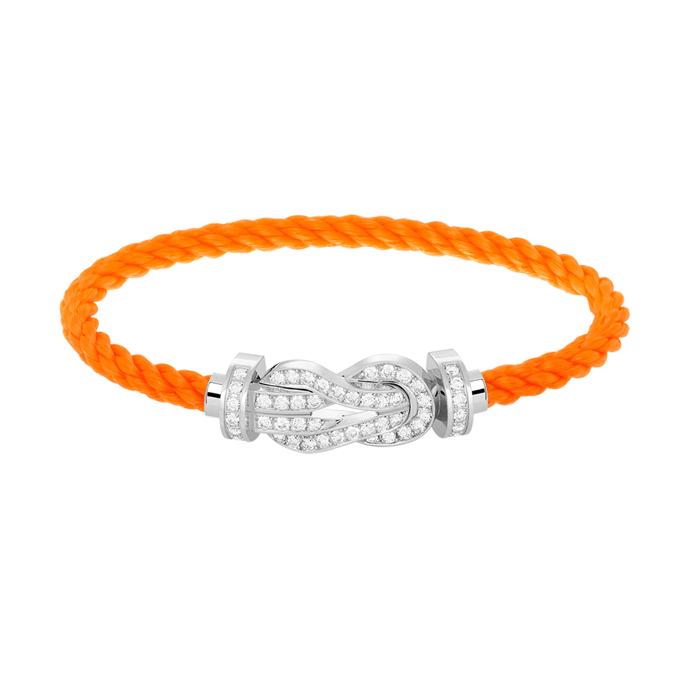 [⭐Aura]CHANCE LARGE 8 FIGURE BUCKLE FULL DIAMOND BRACELET SILVER