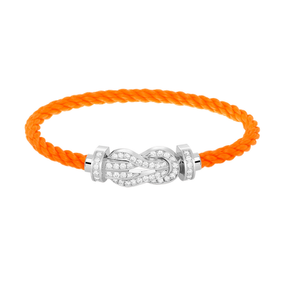 [⭐Aura]CHANCE LARGE 8 FIGURE BUCKLE FULL DIAMOND BRACELET SILVER