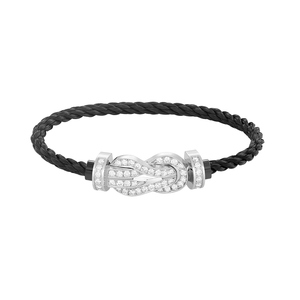 [⭐Aura]CHANCE LARGE 8 FIGURE BUCKLE FULL DIAMOND BRACELET SILVER