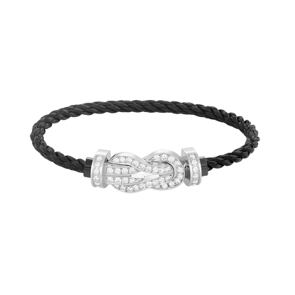 [⭐Aura]CHANCE LARGE 8 FIGURE BUCKLE FULL DIAMOND BRACELET SILVER
