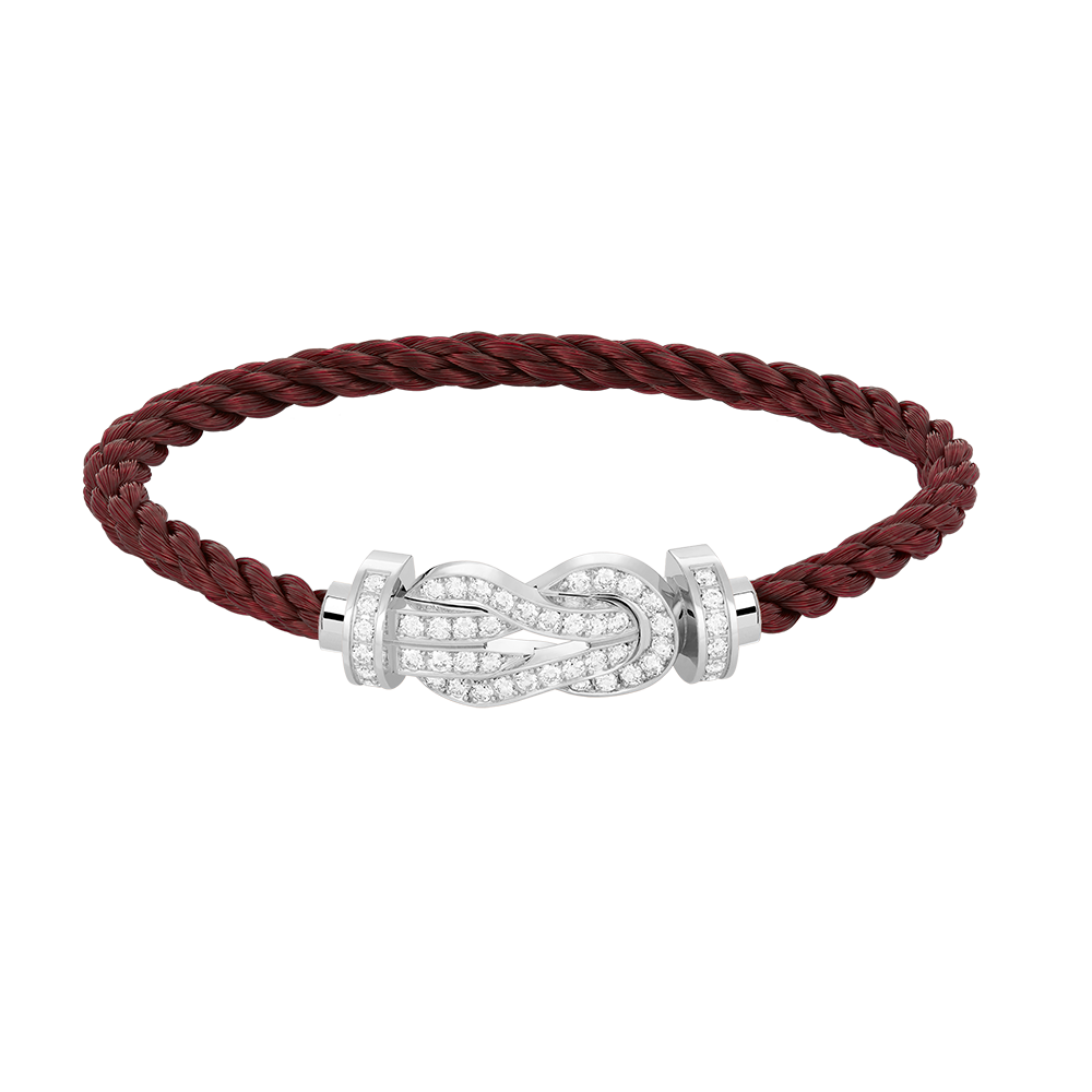 [⭐Aura]CHANCE LARGE 8 FIGURE BUCKLE FULL DIAMOND BRACELET SILVER
