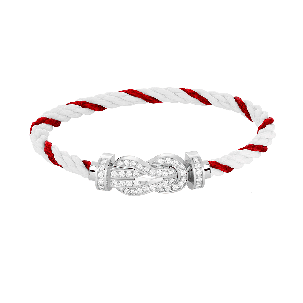 [⭐Aura]CHANCE LARGE 8 FIGURE BUCKLE FULL DIAMOND BRACELET SILVER