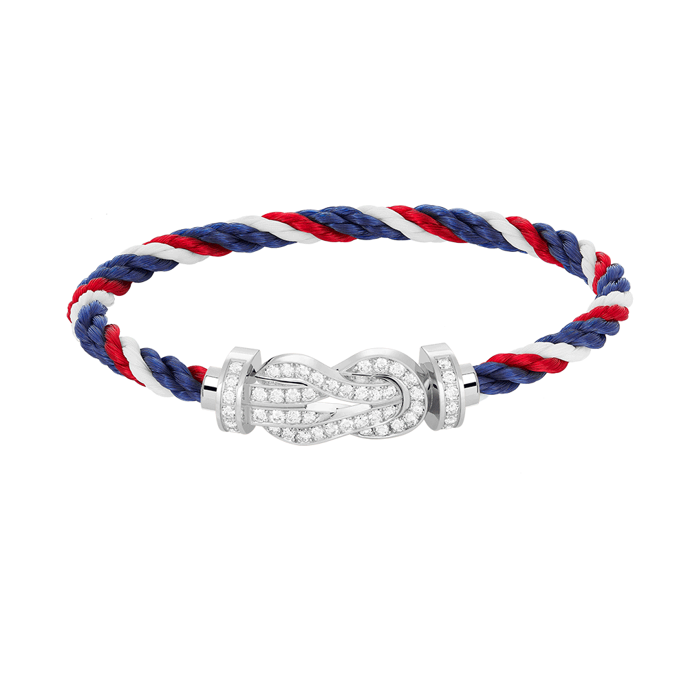 [⭐Aura]CHANCE LARGE 8 FIGURE BUCKLE FULL DIAMOND BRACELET SILVER