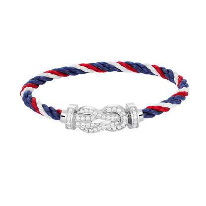 [⭐Aura]CHANCE LARGE 8 FIGURE BUCKLE FULL DIAMOND BRACELET SILVER