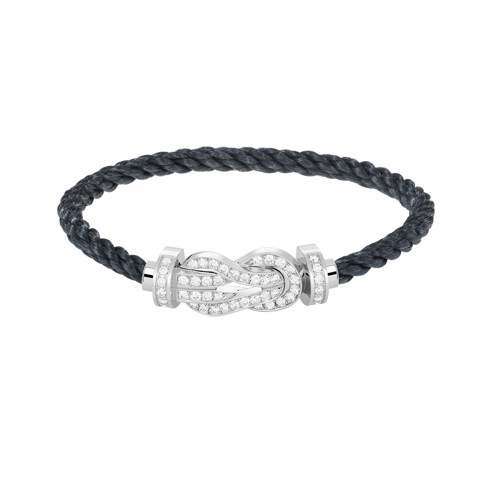 [⭐Aura]CHANCE LARGE 8 FIGURE BUCKLE FULL DIAMOND BRACELET SILVER