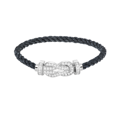 [⭐Aura]CHANCE LARGE 8 FIGURE BUCKLE FULL DIAMOND BRACELET SILVER