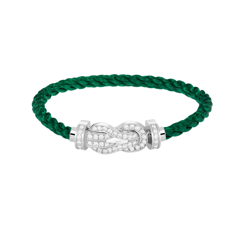 [⭐Aura]CHANCE LARGE 8 FIGURE BUCKLE FULL DIAMOND BRACELET SILVER