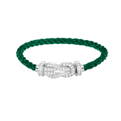 [⭐Aura]CHANCE LARGE 8 FIGURE BUCKLE FULL DIAMOND BRACELET SILVER