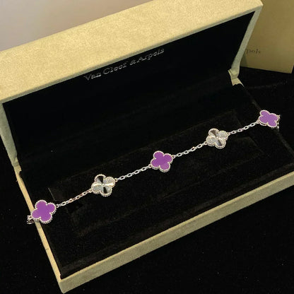 [⭐Aura] CLOVER 5 MOTIF VIOLET BRACELET COLLECTION