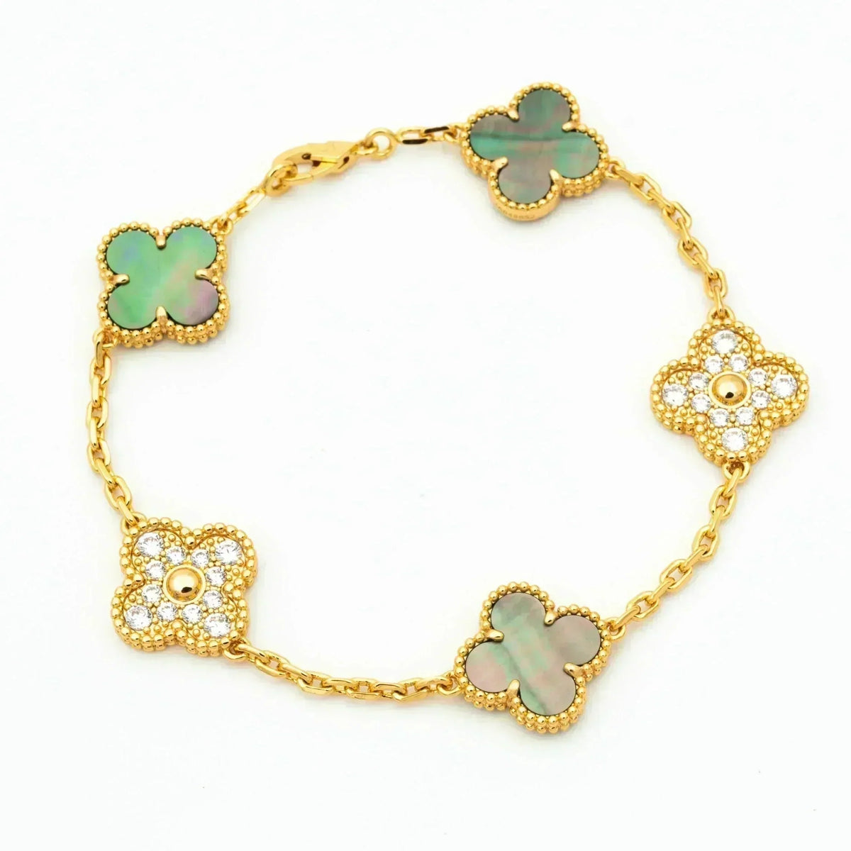 [⭐Aura] CLOVER 5 MOTIF GRAY MOP BRACELET COLLECTION