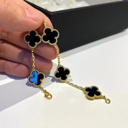 [⭐Aura] CLOVER 5 MOTIF ONYXS BRACELET COLLECTION