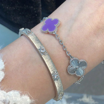 [⭐Aura] CLOVER 5 MOTIF VIOLET BRACELET COLLECTION