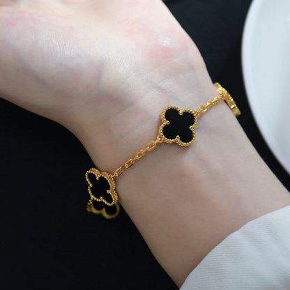[⭐Aura] CLOVER 5 MOTIF ONYXS BRACELET COLLECTION