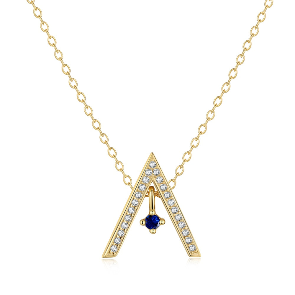 [Aura Jewelry]Sparkling "A" Shape Necklace