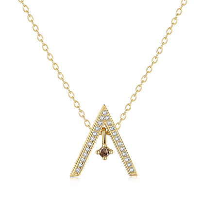 [Aura Jewelry]Sparkling "A" Shape Necklace