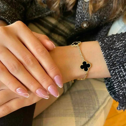 [⭐Aura] CLOVER 5 MOTIF ONYXS BRACELET COLLECTION