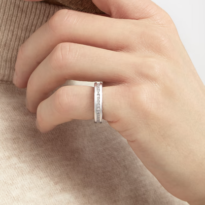 [⭐Aura]ZERO 1 ONE-BAND PAVED DIAMONDS ON THE SPIRAL RING