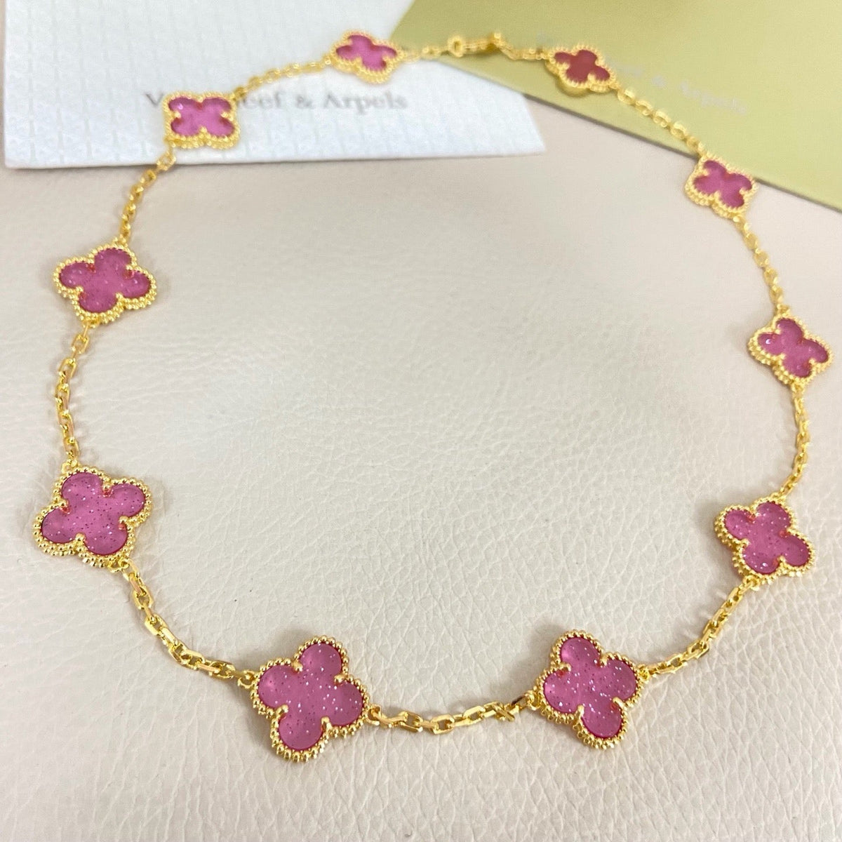 [⭐Aura]CLOVER 10 MOTIFS  NEW BUBBLE PINK ENAMEL