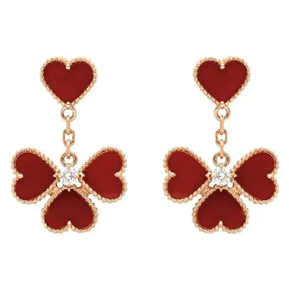 [⭐Aura]SWEET CLOVER CARNELIAN EARRINGS