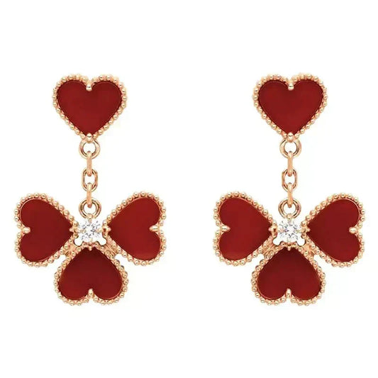 [⭐Aura]SWEET CLOVER CARNELIAN EARRINGS