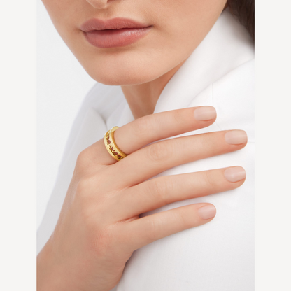 [⭐Aura]ZERO 1 ONE-BAND WITH OPENWORK LOGO SPIRAL RING