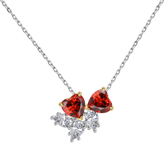 [Aura Jewelry]Dainty Red Heart Necklace