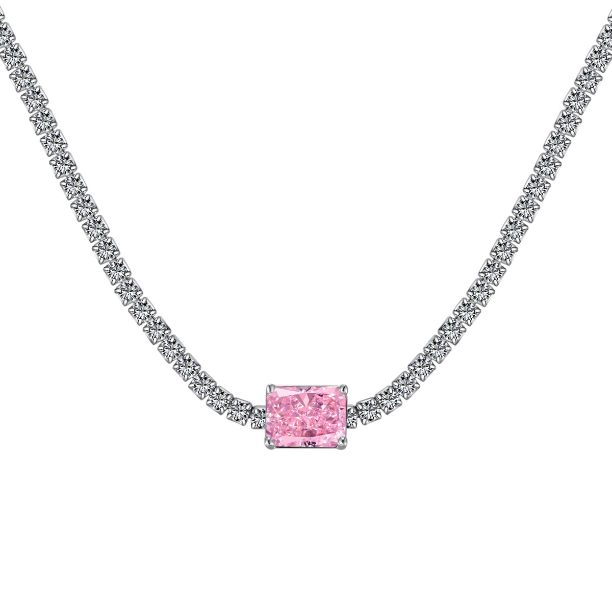 [Aura Jewelry]2.0 carat Ornate Emerald Cut Necklace