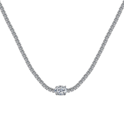 [Aura Jewelry]1.0 Carat Shining Oval Cut Necklace