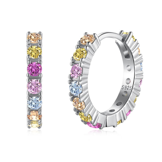 [Aura Jewelry]Radiant Colorful Round Cut Earrings