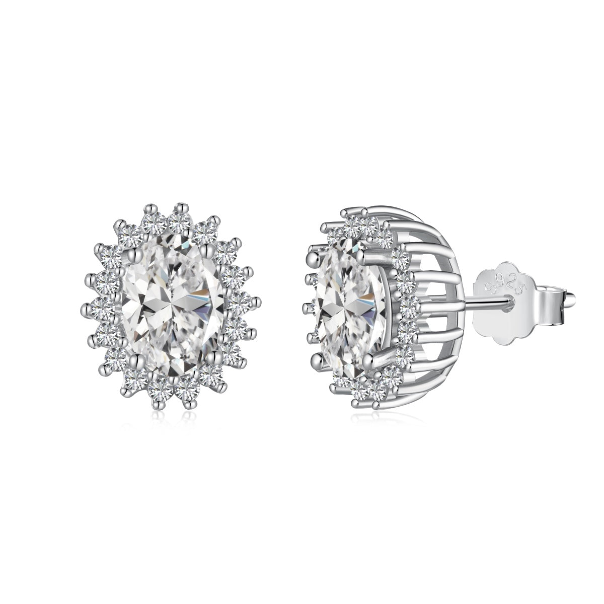 [Aura Jewelry]Delicate Radiant Oval Cut Daily Earrings