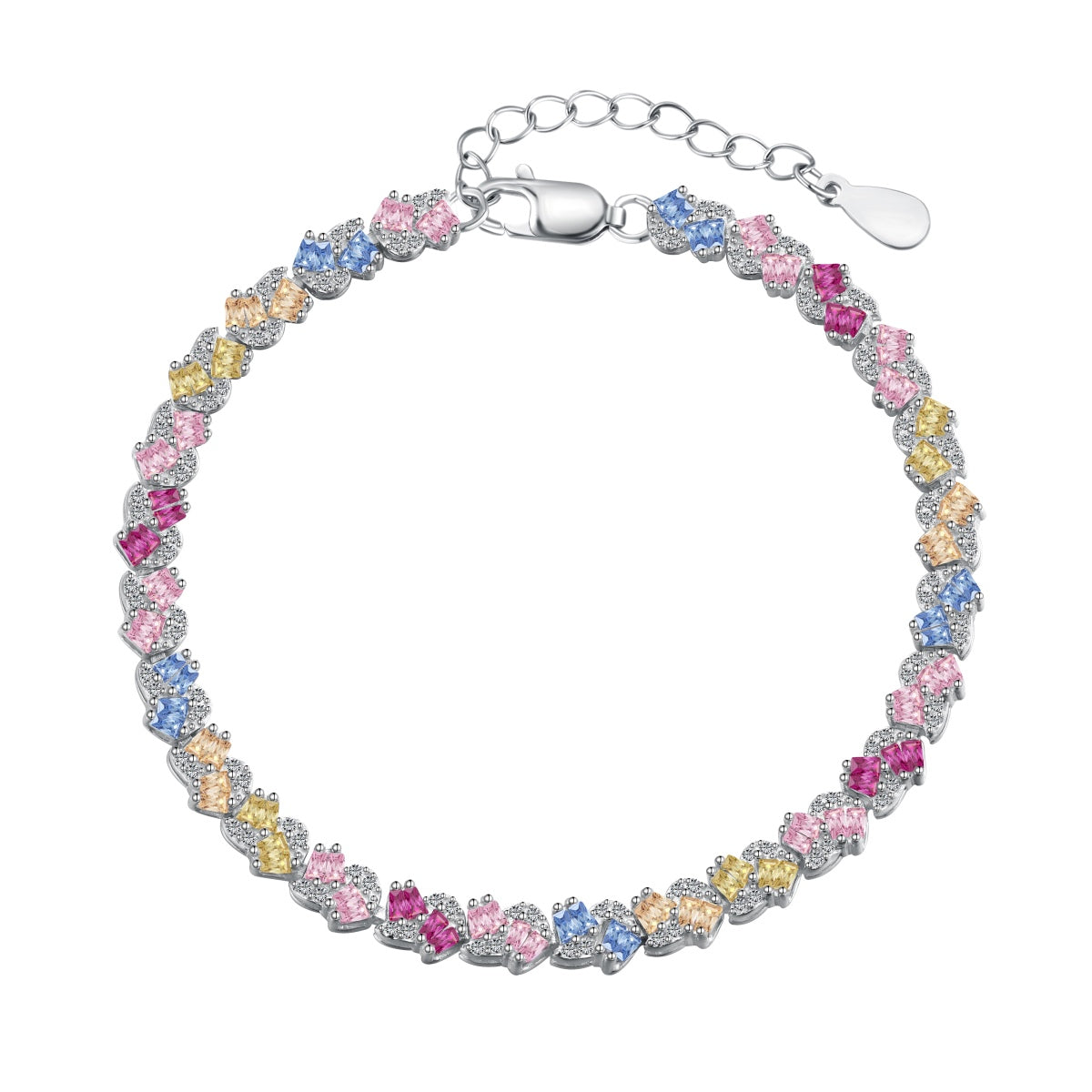 [Aura Jewelry]Ornate Colorful Flower Shape Party Bracelet