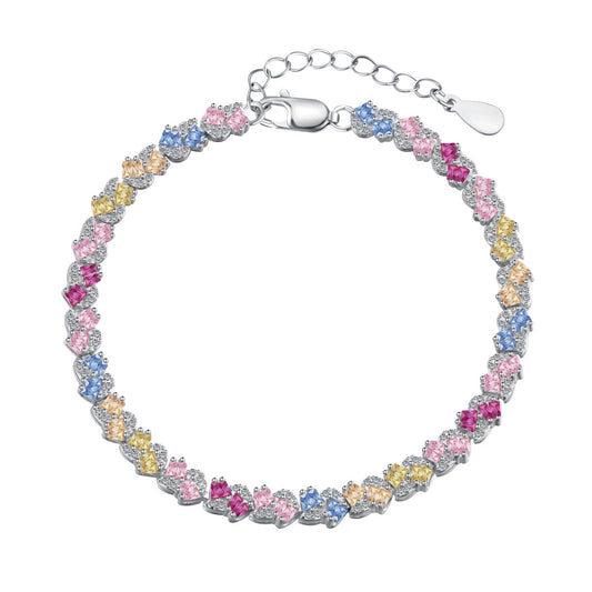 [Aura Jewelry]Ornate Colorful Flower Shape Party Bracelet
