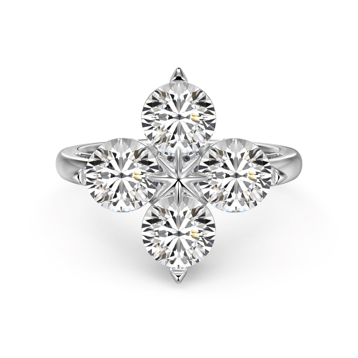 [Aura Jewelry]Four-Leaf Clover Eight-Pointed Star Ring