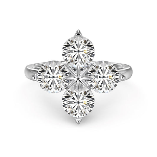 [Aura Jewelry]Four-Leaf Clover Eight-Pointed Star Ring